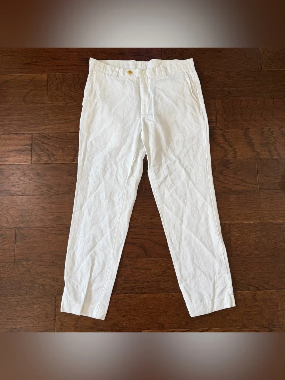 Brooks Brothers Milano Pants Baird Mcnutt Irish Linen Blend White 34x30